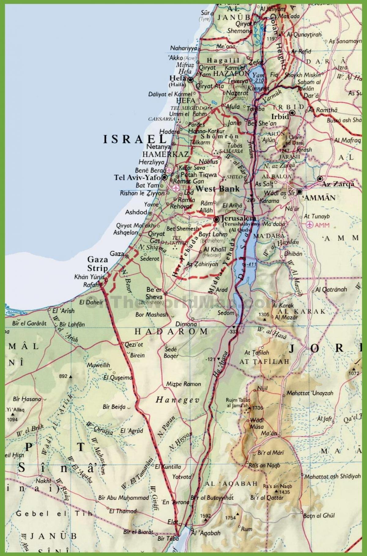 το ισραήλ πόλεις χάρτης