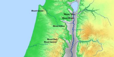Χάρτης του ισραήλ βουνά